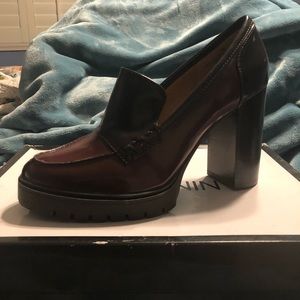 Ninewest heeled oxford loafer